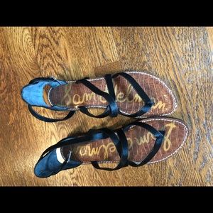 Sam Edelman pony hair black sandals size 9.